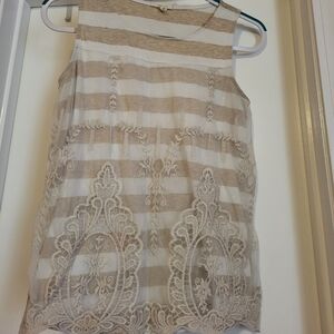 XS Tank with a lace overlay